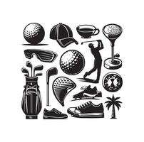 golf ikon samling illustration silhuett stil vektor