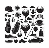 Golf Symbol Sammlung Illustration Silhouette Stil vektor