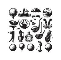 Golf Symbol Sammlung Illustration Silhouette Stil vektor