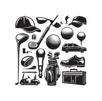 Golf Symbol Sammlung Illustration Silhouette Stil vektor