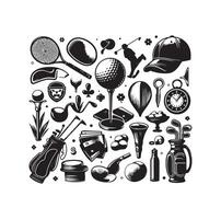 Golf Symbol Sammlung Illustration Silhouette Stil vektor