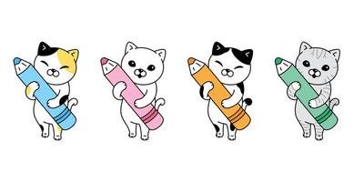 katt kattunge kalikå ikon penna Färg måla sällskapsdjur tecknad serie karaktär symbol scarf illustration klotter design vektor