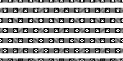 hund Tass sömlös mönster fotavtryck katt kontrollerade tartan pläd rand franska bulldogg tecknad serie upprepa tapet scarf isolerat bricka bakgrund illustration klotter design vektor