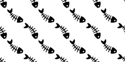 fisk ben sömlös mönster haj lax delfin tonfisk klotter ikon tecknad serie hav hav upprepa tapet scarf isolerat bricka bakgrund djur- illustration design vektor