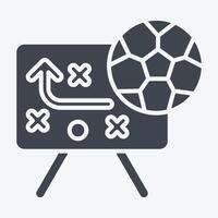 ikon strategi. relaterad till fotboll symbol. glyf stil. enkel design illustration vektor