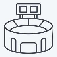 Symbol Stadion. verbunden zu Fußball Symbol. Linie Stil. einfach Design Illustration vektor