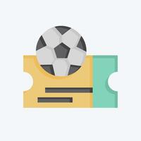 Symbol Fahrkarte. verbunden zu Fußball Symbol. eben Stil. einfach Design Illustration vektor