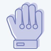 Symbol Tor Bewahrer Handschuhe. verbunden zu Fußball Symbol. zwei Ton Stil. einfach Design Illustration vektor