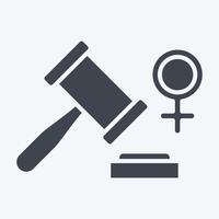 Symbol Frauen Gesetz. verbunden zu Frau Tag Symbol. Glyphe Stil. einfach Design Illustration vektor