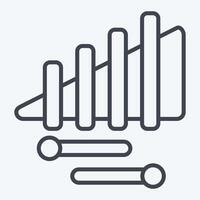 ikon xylofon. relaterad till parad symbol. linje stil. enkel design illustration vektor