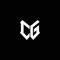 cg logotyp monogram med sköld form formgivningsmall vektor