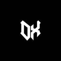 dx logotyp monogram med sköld form formgivningsmall vektor