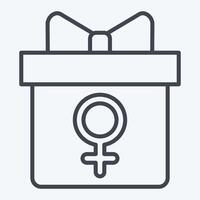 ikon gåva. relaterad till kvinna dag symbol. linje stil. enkel design illustration vektor