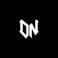dn-Logo-Monogramm mit Schildform-Designvorlage vektor