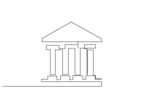 Bank kolonner strukturera gammal grekisk rumänska finansiera byggnad ett linje konst design vektor