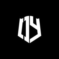 oy Monogramm-Buchstaben-Logo-Band mit Schild-Stil auf schwarzem Hintergrund isoliert vektor