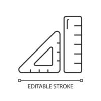 Lineal lineares Symbol. Gerät für Geometrieklasse. Werkzeug zum Zeichnen von geraden Linien, Messen der Länge. dünne Linie anpassbare Illustration. Kontursymbol. Vektor isolierte Umrisszeichnung. bearbeitbarer Strich