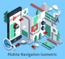 Mobile Navigation isometrisch vektor