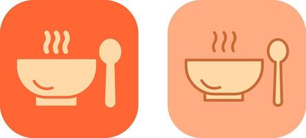 soppa, mat, skål, måltid, varm, sked, ikon design vektor
