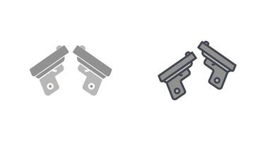 zwei Waffen Symbol Design vektor