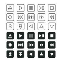 Musik Media Player Icon Set Vektor Vorlage Illustration Design