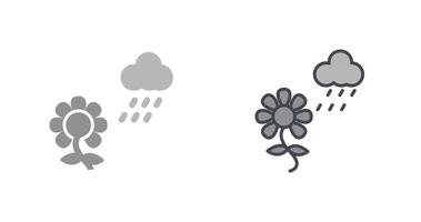 Blume mit Regen Symbol Design vektor
