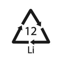 Batterie-Recycling-Symbol 12 li. Vektor-Illustration vektor