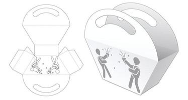 Trapezgrifftasche mit Partyfenster-Stanzschablone vektor