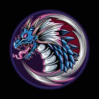 draken som e-sportlogotyp eller maskot och symbol ser cool ut vektor