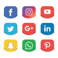 Social Media flache Symbole Technologie, Netzwerk. Hintergrund-Gruppe Smiley-Gesicht-Verkauf. teilen, mögen, vektorillustration twitter, youtube, whatsapp, snapchat, facebook, instagram, tick tack, tok vektor