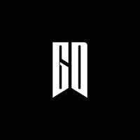 gd-Logo-Monogramm mit Emblem-Stil auf schwarzem Hintergrund isoliert vektor