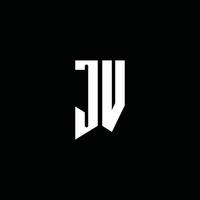 jv-Logo-Monogramm mit Emblem-Stil auf schwarzem Hintergrund isoliert vektor