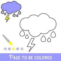 roligt regn att färgläggas, målarboken för förskolebarn med lätt pedagogisk spelnivå. vektor