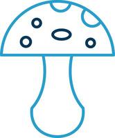 Pilz Linie Blau zwei Farbe Symbol vektor