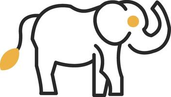 Elefant gehäutet gefüllt Symbol vektor
