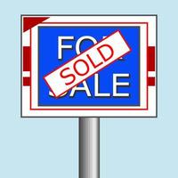 einfaches allgemeines Zeichen für den Verkauf von Immobilien vektor
