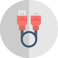 USB Kabel eben Rahmen Symbol vektor