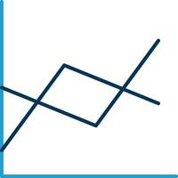 Linie Diagramm Linie Blau zwei Farbe Symbol vektor