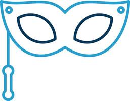 Auge Maske Linie Blau zwei Farbe Symbol vektor