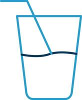 färsk juice linje blå två Färg ikon vektor