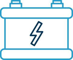Auto Batterie Linie Blau zwei Farbe Symbol vektor