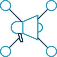 Sozial Netzwerk Linie Blau zwei Farbe Symbol vektor