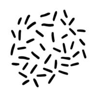 söt doodle bakterie, bacill, virus isolerad på vit bakgrund. cell tecknad element. memphis geo-pinnar. vektor