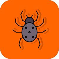 Spinne gefüllt Orange Hintergrund Symbol vektor