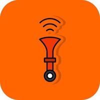 Horn gefüllt Orange Hintergrund Symbol vektor