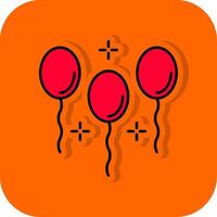 ballonger fylld orange bakgrund ikon vektor
