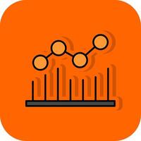 Analyse gefüllt Orange Hintergrund Symbol vektor