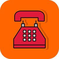 Telefon gefüllt Orange Hintergrund Symbol vektor