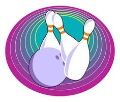 Bowling-Kugel und Kegel mit zehn Pins vektor