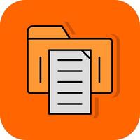 dokumentieren gefüllt Orange Hintergrund Symbol vektor